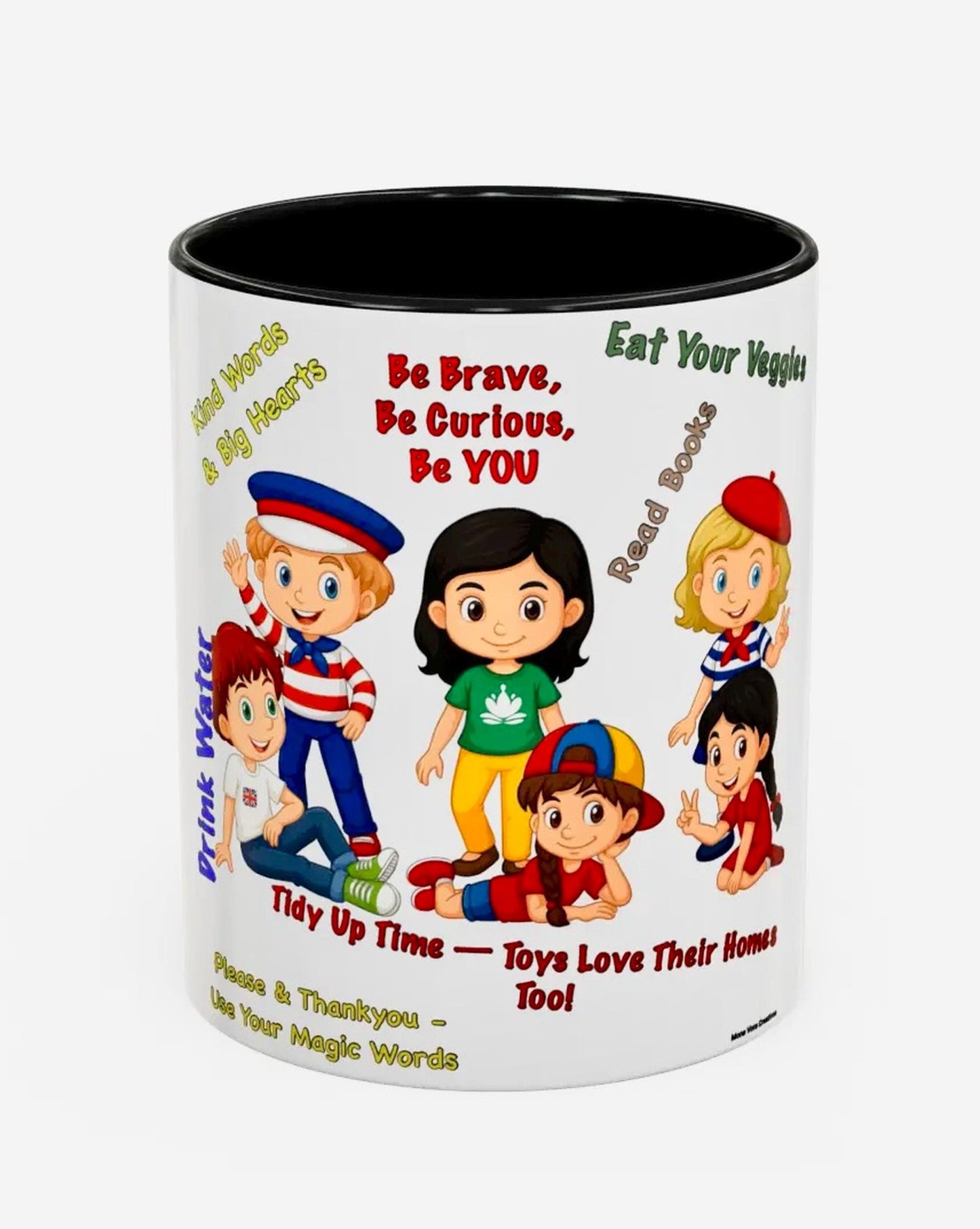 Inspirational Kids' Coffee Mug - "Be Brave, Be Curious, Be YOU" - Fun Educational Design